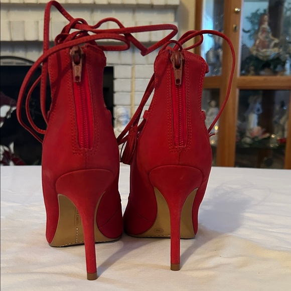Vince Camuto Red Lace-Up Heels - Picture 3 of 9